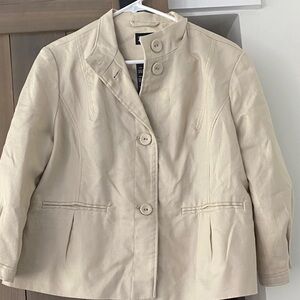 George Cream Button-Front Trench Jacket